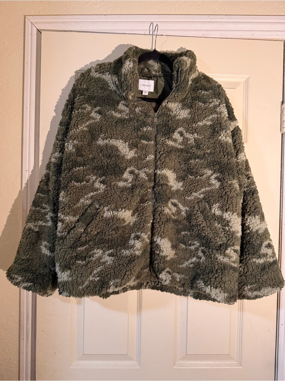 Nine West Olive Camo Sherpa Puffer Jacket XL